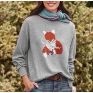 Sundance Grey Fox with Scarf Knit Wool Cashmere Blend Sweater Women's PXS